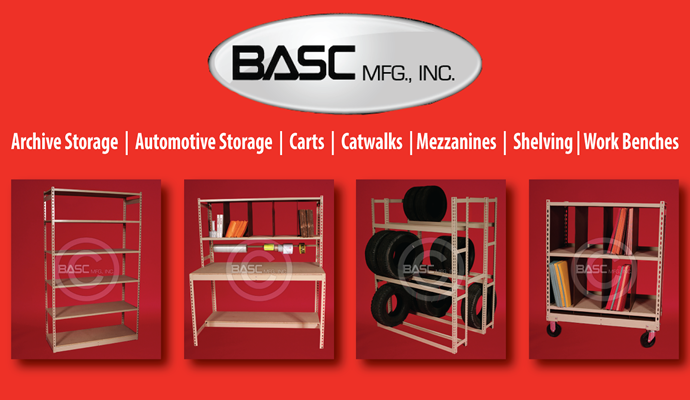 BASC Mfg. Archive Shelving, LO-PRO Shelving Systems, Bulk Archival Storage