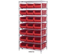 Chrome Wire Shelving Unit Systems with Hulk Containers