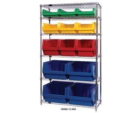 Chrome Wire Shelving with Magnum Bins