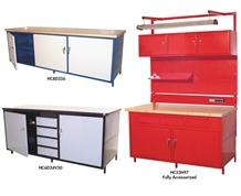 COMBINATION CABINET STYLE WORKBENCHES - OPTIONAL OVERHEAD ACCESSORIES