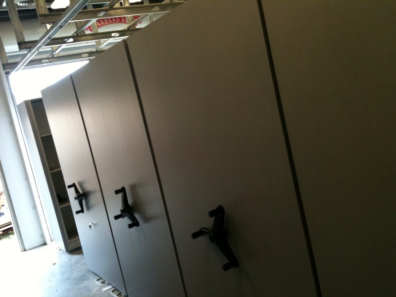 Flush End Panels on High Density Stockroom Shelving 