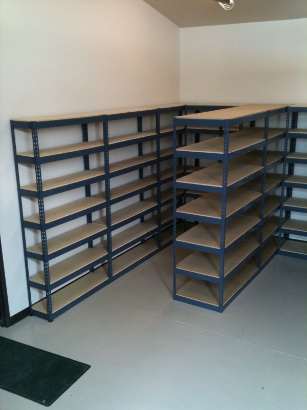Jaken Rivet Shelving with Wood Shelves 
