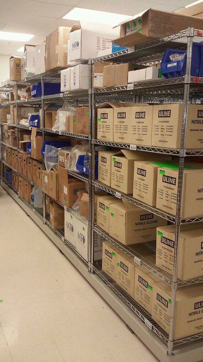 Wire Shelving on Mobile Shelving for Medical Supplies Company 800326