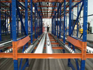 Advance Storage Products Flow Rack Systems Types Pallet Flow in Utah
