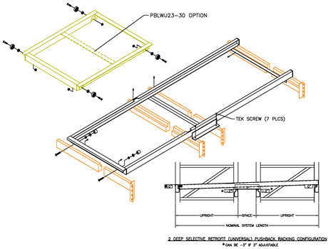 Advance Storage Products Pushback Rack System Selective Retrofit Salt Lake City, UT