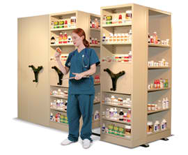 Hospital Pharmacy Mobile Shelving Storage