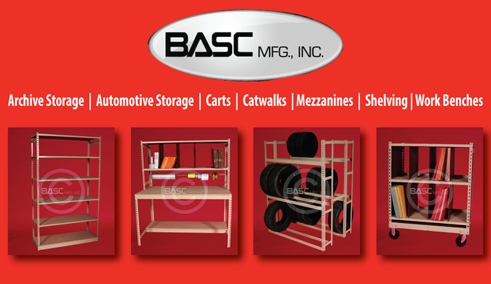 BASC Mfg. Automotive Storage, Automotive Storage, Boltless Rivet Shelving