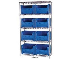 Chrome Wire Shelving with Giant Hopper Bins