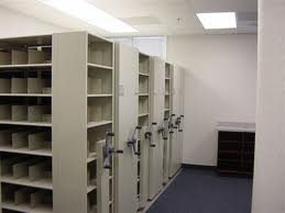 Refile Shelves on Front of High Density Stockroom Shelving