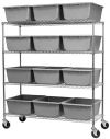 Akro Mils Wire Metal Shelving with Tubs