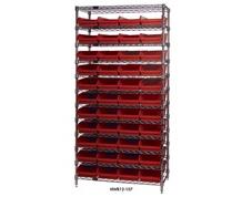 Chrome Wire Shelving Unit Systems with Shelf Bins